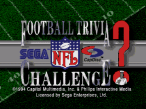 NFL Football Trivia Challenge title screen for Sega CD